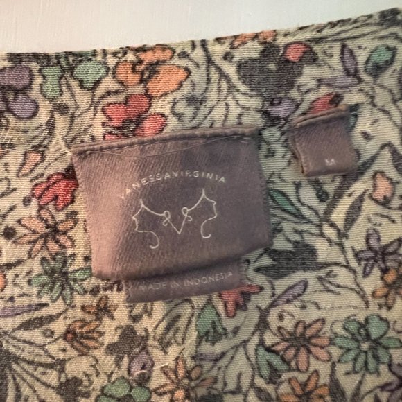 Anthropologie Vanessa Virginia Floral Boho Tunic Mini Dress EUC Size M - Picture 5 of 5